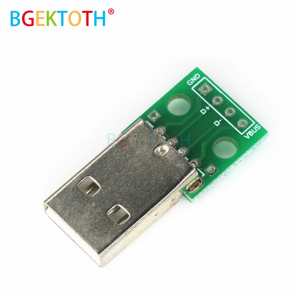 

1PCS USB Male Connectors to DIP Adapter Plate Converter 4 Pin for 2.54mm PCB Board PCB Board