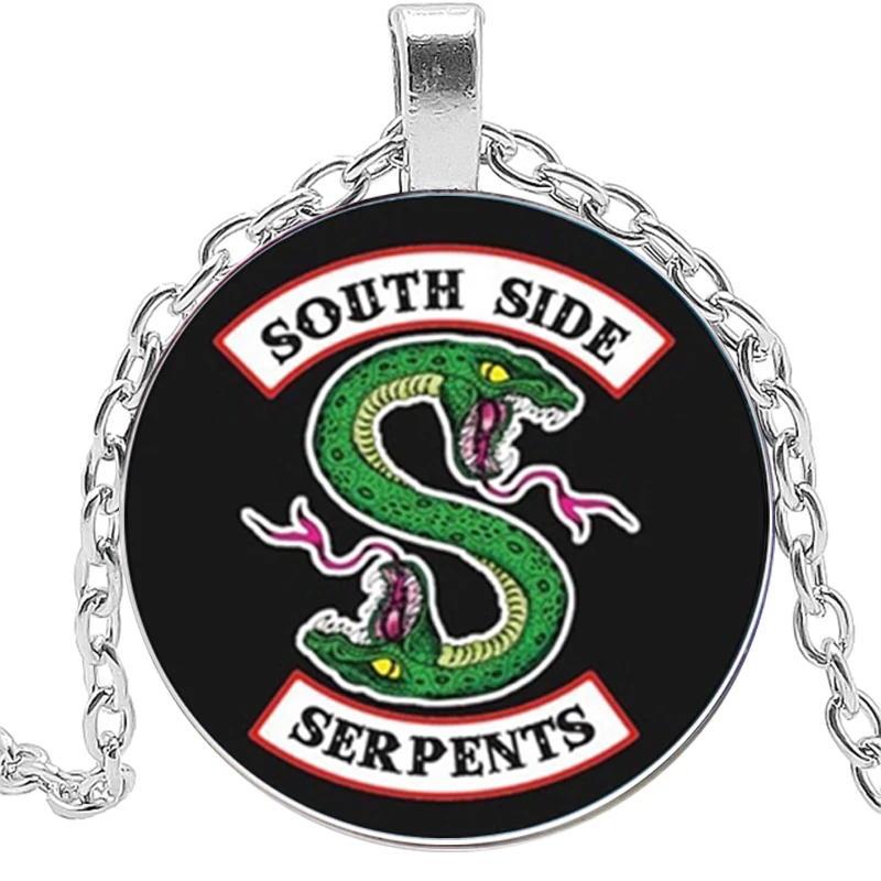 

Riverdale Pendant Necklace Mysterious South Side Snake Popular Glass Cabochon Necklace Handmade Punk Fashion Jewelry