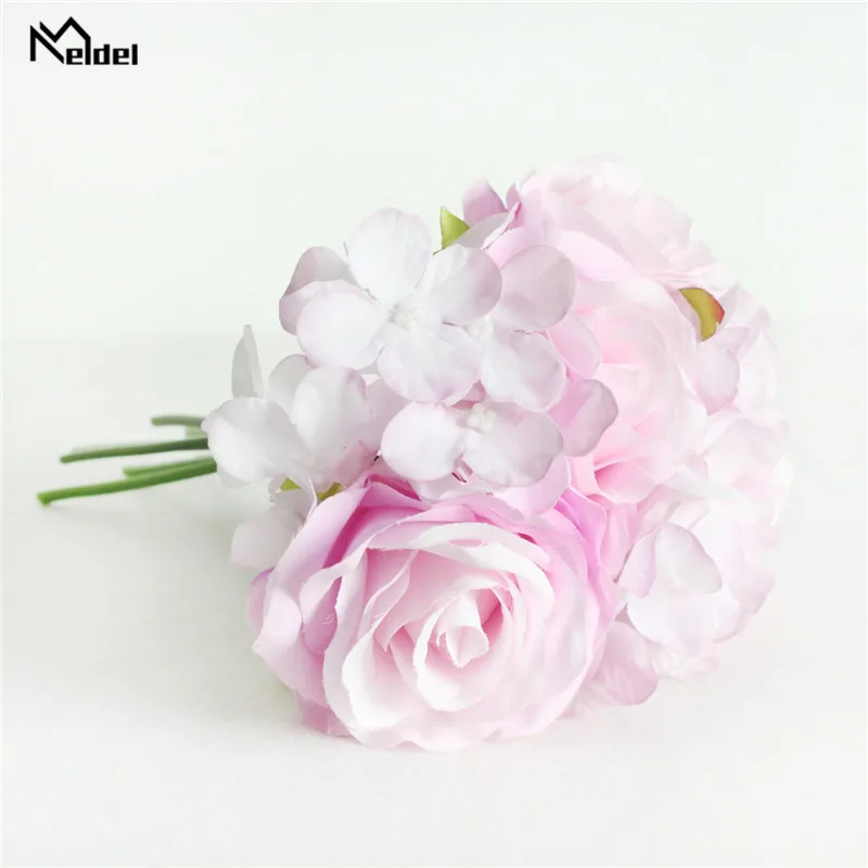 Meldel искусственный букет невесты розы шелковые гортензии Искусственные цветы