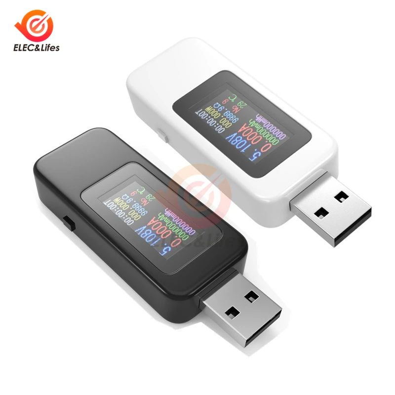 Цифровой вольтметр амперметр USB тестер с цветным ЖК дисплеем для внешних