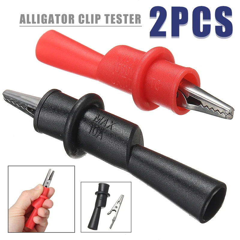 2 шт. изолированный тестовый счетчик 5 см Аллигатор зажим крокодил мультиметр