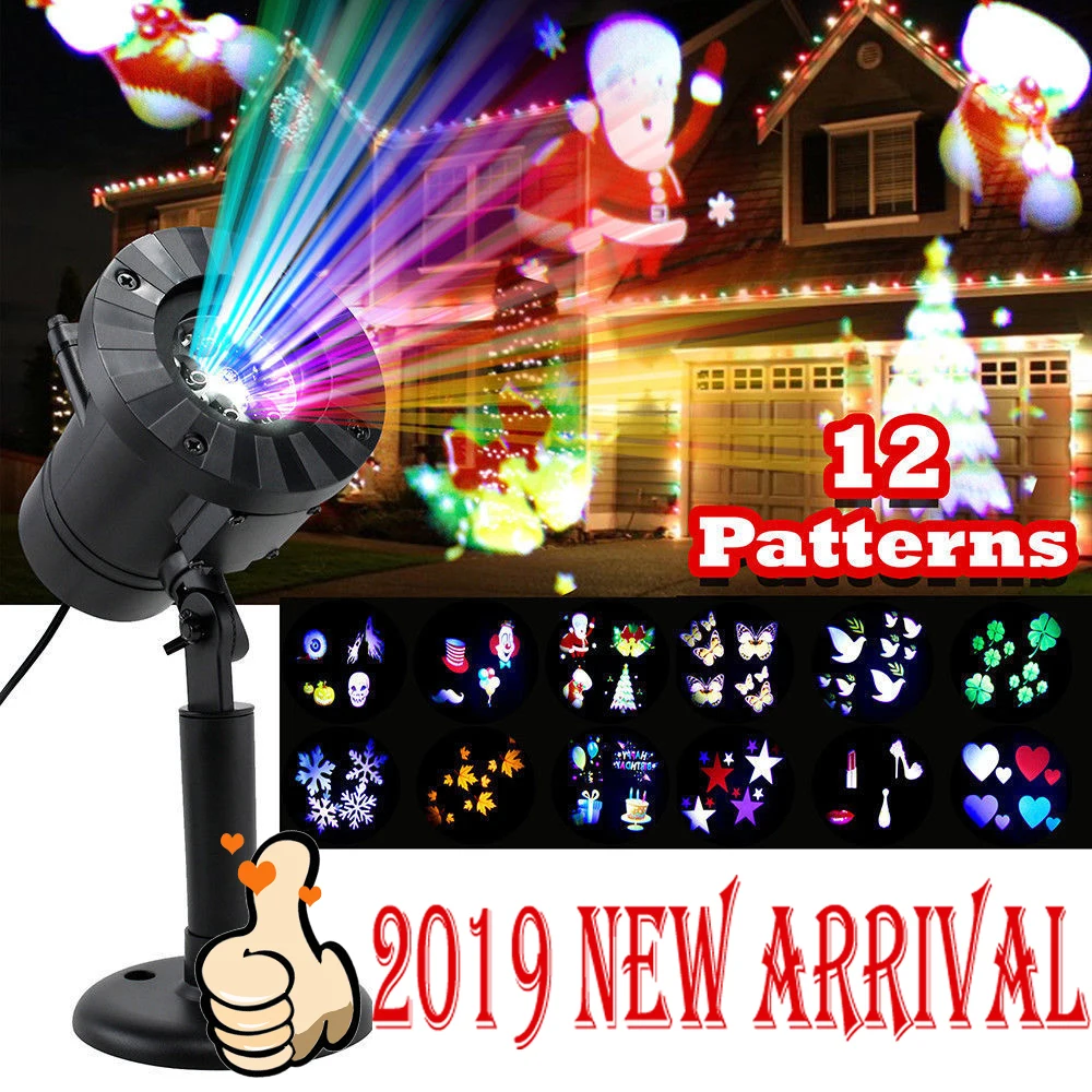 Водонепроницаемый светодиодный лазерный проектор 12 узоров|Эффект освещения