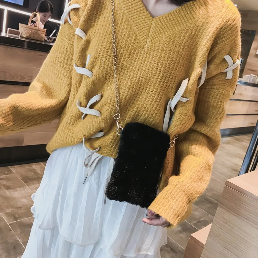 Женские сумки-Кроссбоди из искусственного меха осенне-зимние плюшевые кошельки