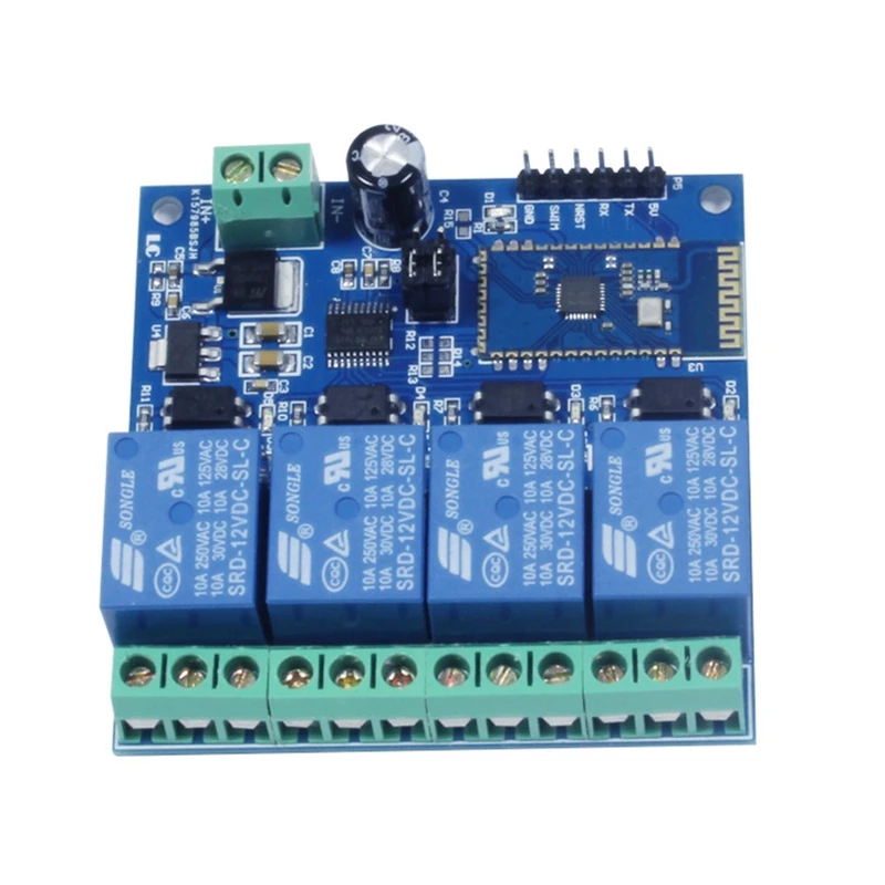 MOOL 12V 4CH Remote Control Switch Bluetooth Relay Module for Android Mobile Motor LED Light DIY Electronic Kit | Электроника