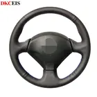 Сшитая вручную Черная мягкая искусственная кожа Чехол рулевого колеса автомобиля для Honda Civic Si 2002-2004 Acura RSX Type-S S2000 2000-2008