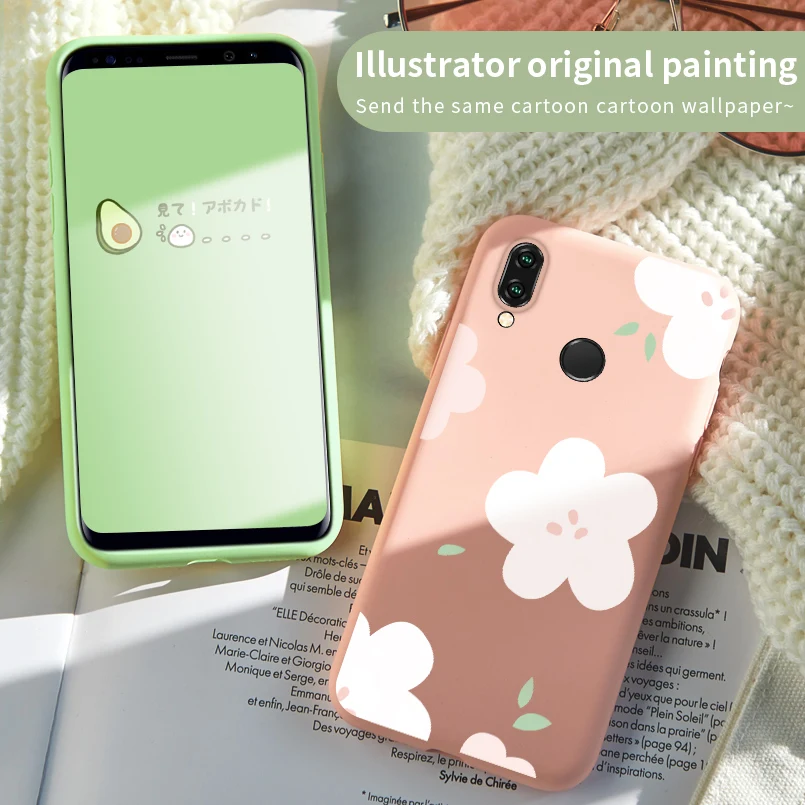 ASINA милый цветок жидкий силиконовый чехол для Huawei P20 P30 Lite рro фруктов Прозрачная