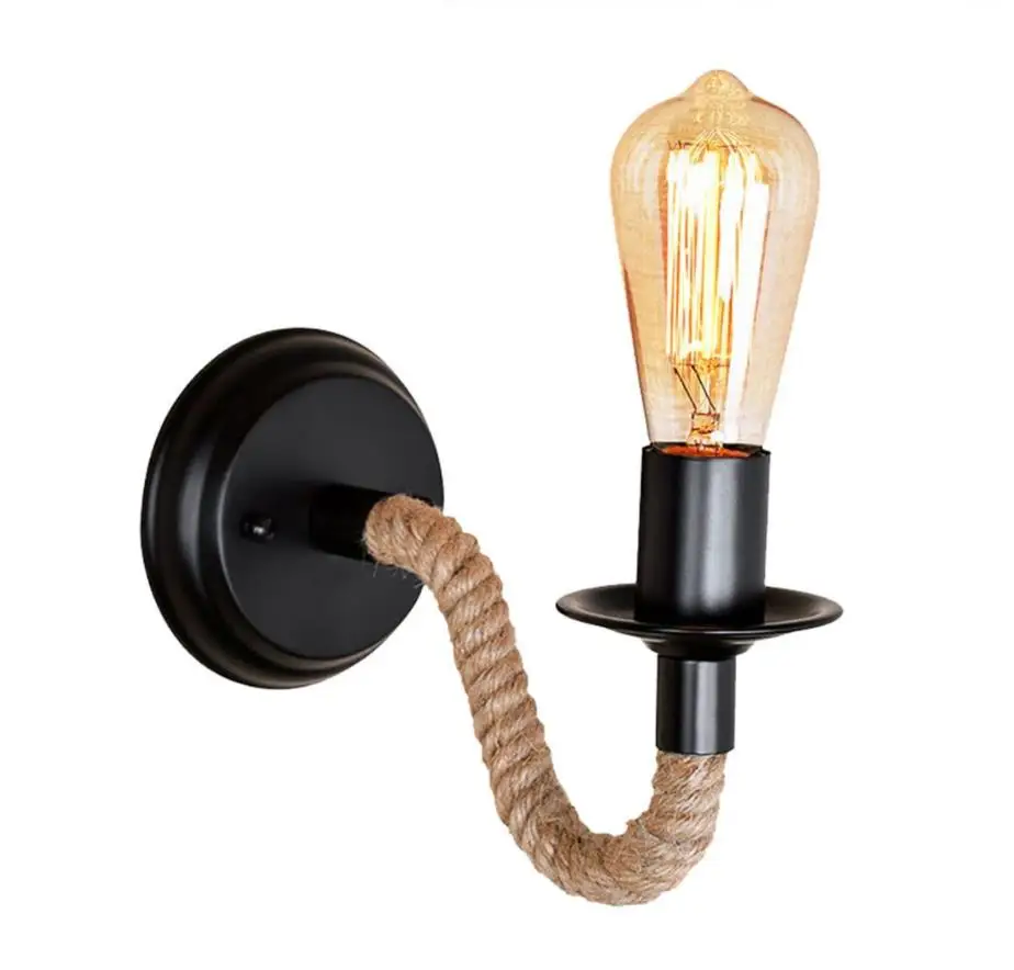 Креативный настенный ретро светильник в форме веревки для гостиной ресторана