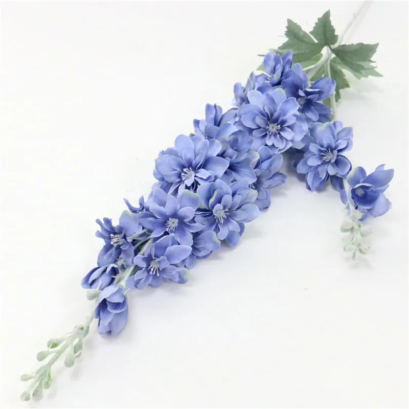 Синий 87 см фиолетовый delphinium DIY букет орхидей Шелковый гиацинт Континентальный Искусственные цветы Свадебные, домашние, вечерние, рождественские украшения - Цвет: Синий