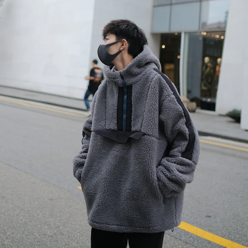 Зима 2019 мужской пуловер высокого качества утолщенный овечья шерсть с капюшоном