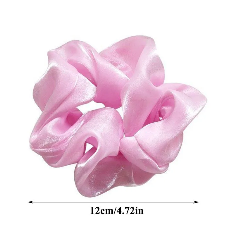 

Bright Silk Satin Large Intestine Hair Ring Silky Smooth Oversized Hair Scrunchies Solid Color Women Girls Hair Accessories