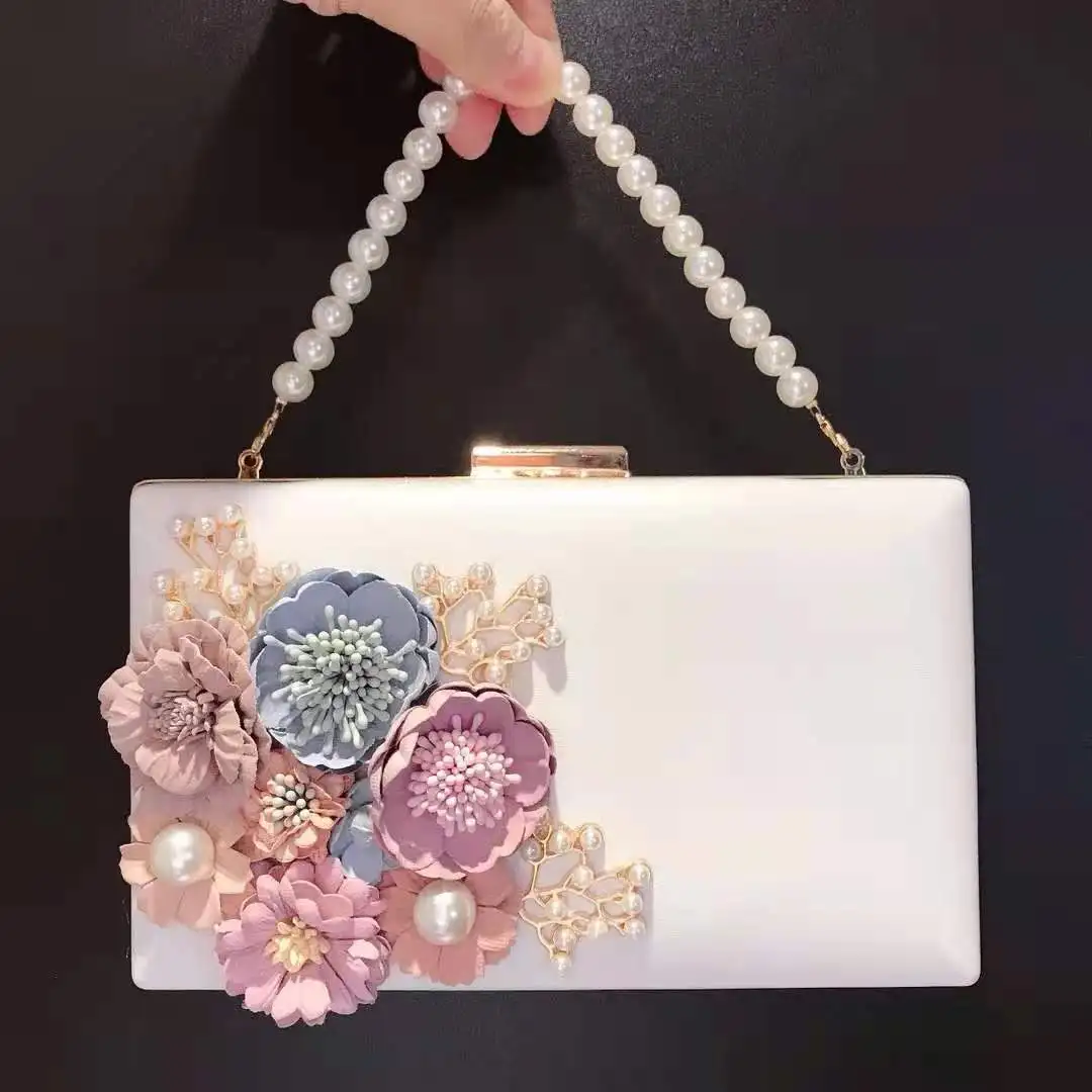 

XIYUAN Socialite Women Flower Evening Bags Wedding Party Bridal Beaded Purse Crystal Clutch Handbag Clutches Bags And Handbags