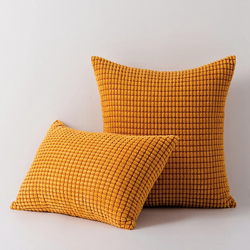 

Inyahome Decorative Euro Pillow Covers Corn Striped Soft Corduroy Cushion Case Home Decor for Couch Bed Sofa Bedroom Car