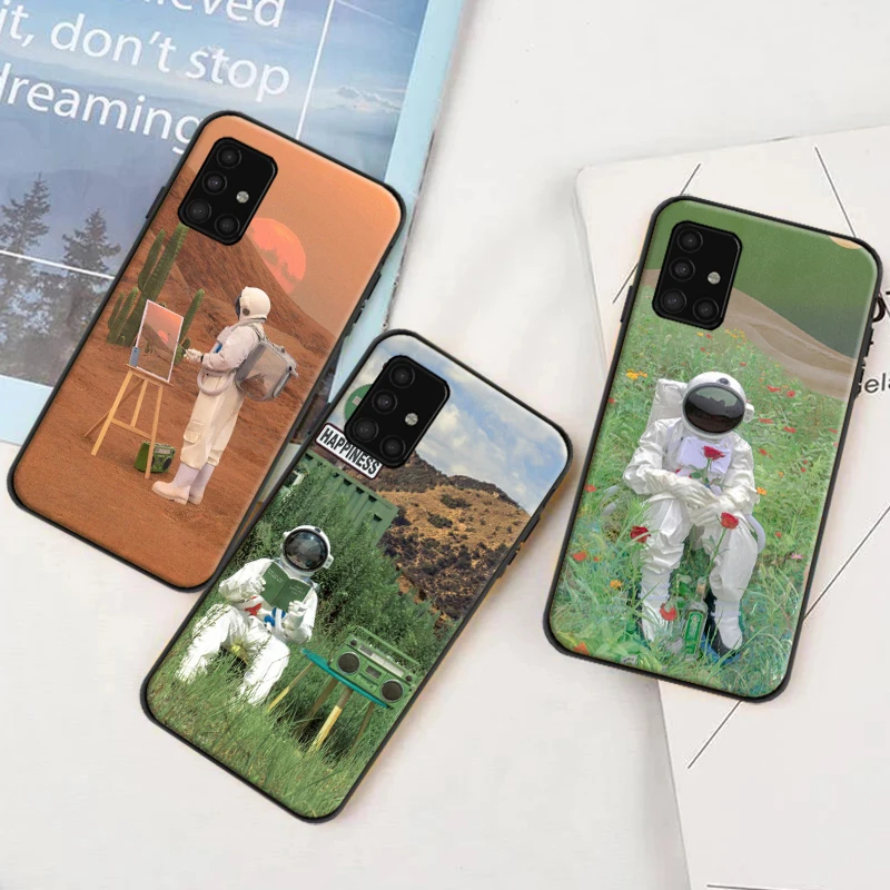 

Cute Criativa Astronauta Phone Case For Samsung Galaxy A42 A32 4G 5G A11 A31 A21S A41 For A42 Funda Carcasa Soft Back Cover