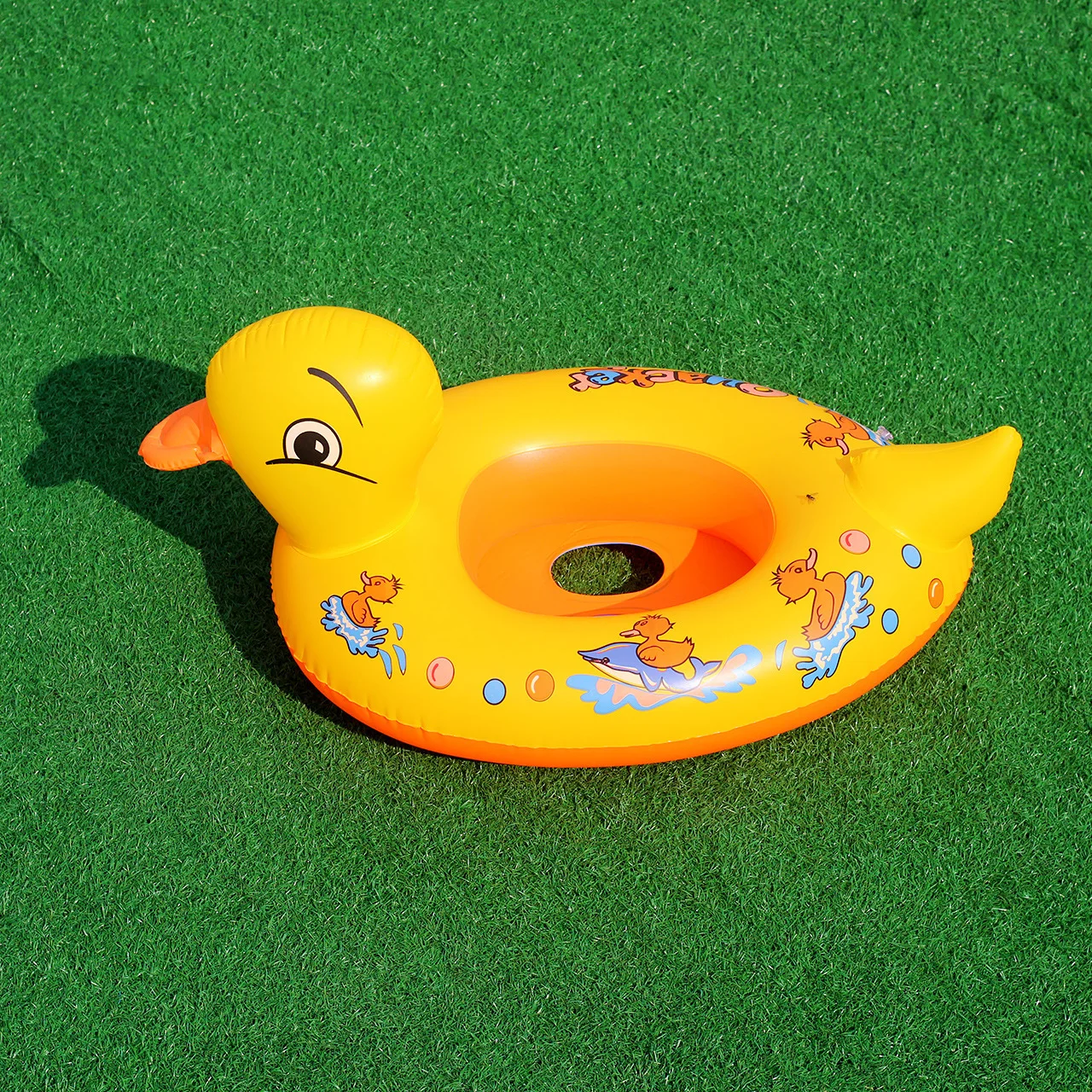 Детская надувная лодка большая желтая утка яхта круг для плавания модель игрушка