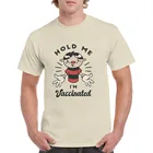 С надписью Hold Me прививки футболка для мужчин в стиле ретро, чистого цвета, хлопковая Футболка с круглым вырезом, футболки с коротким рукавом, летняя одежда, модная одежда, 2021 футболка