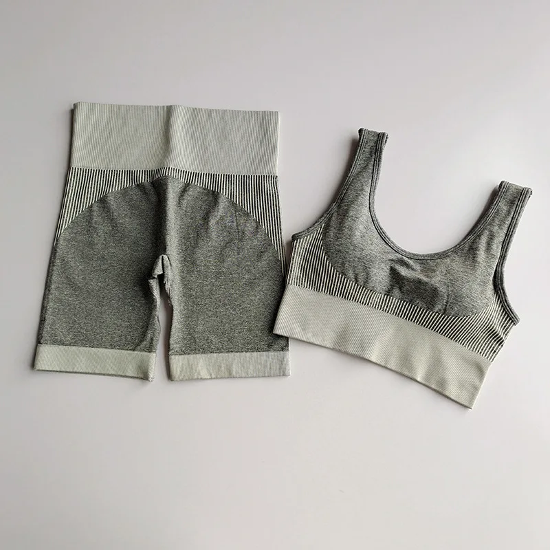 

2 pieces Seamless Yoga Set Workout Clothes Women Sports Bra Tops+Fitness Shorts Sports Wear Gym Clothing Athletic Yoga Sport Set