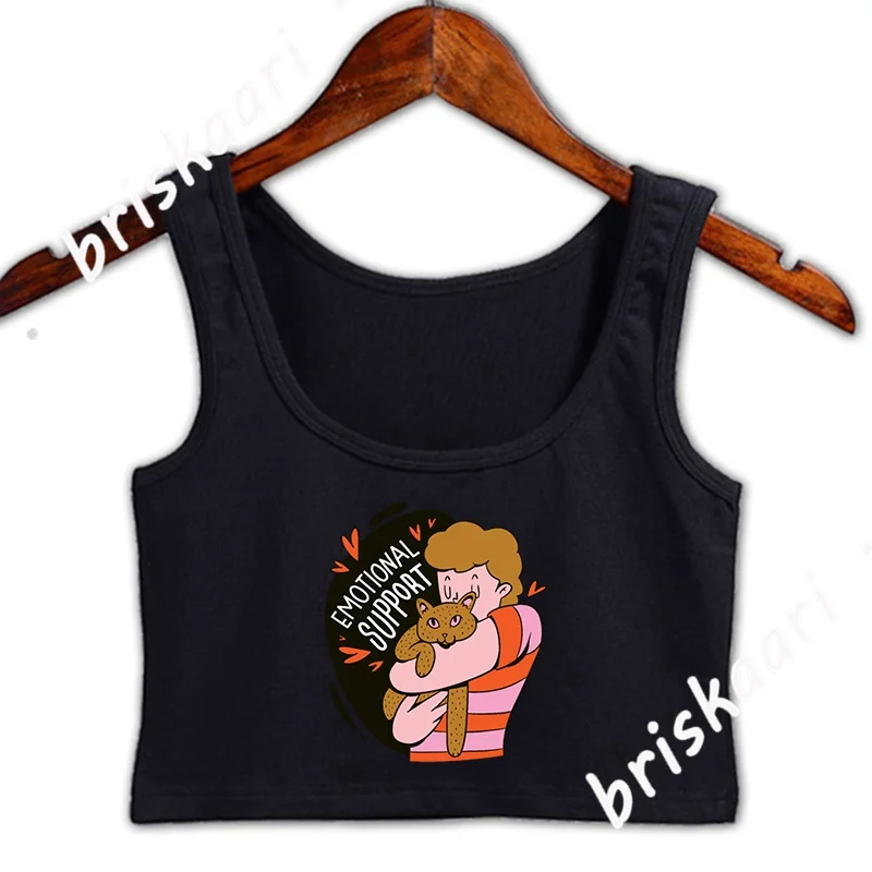 

Кроп-Топ женский с эмоциональной поддержкой, модная одежда в европейском стиле, модный топ, весенний жилет