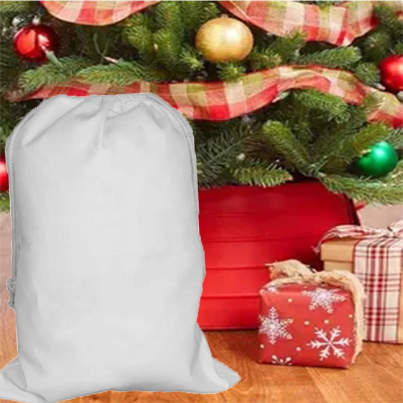 

30 шт./лот, пустой сублимационный мешок для Санты, с рождеством, мешки для Санты, большой емкости, мешок для хранения, подарок на вечевечерние