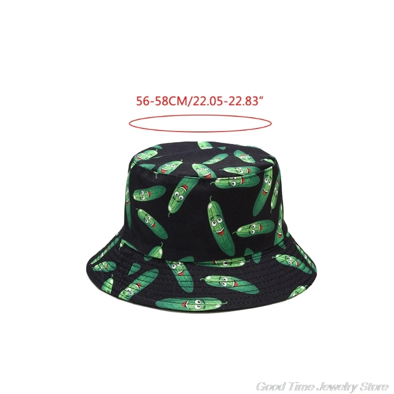 

Unisex Novelty Cartoon Vegetable Eggplant Print Bucket Hat Reversible Harajuku Hip Hop Sunscreen Panama Fisherman Cap M20 21