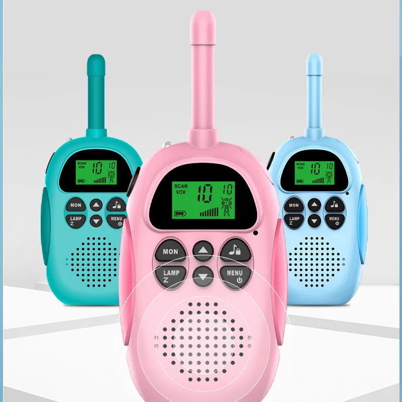Walkie-talkie Wireless portatile per bambini, chiamata Wireless 3KM, ricarica USB per giocattoli interattivi genitore-figlio all'aperto, 2 pezzi
