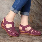 Женские сандалии, удобные босоножки с круглым носком, на мягкой подошве, модная обувь сандалии большого размера