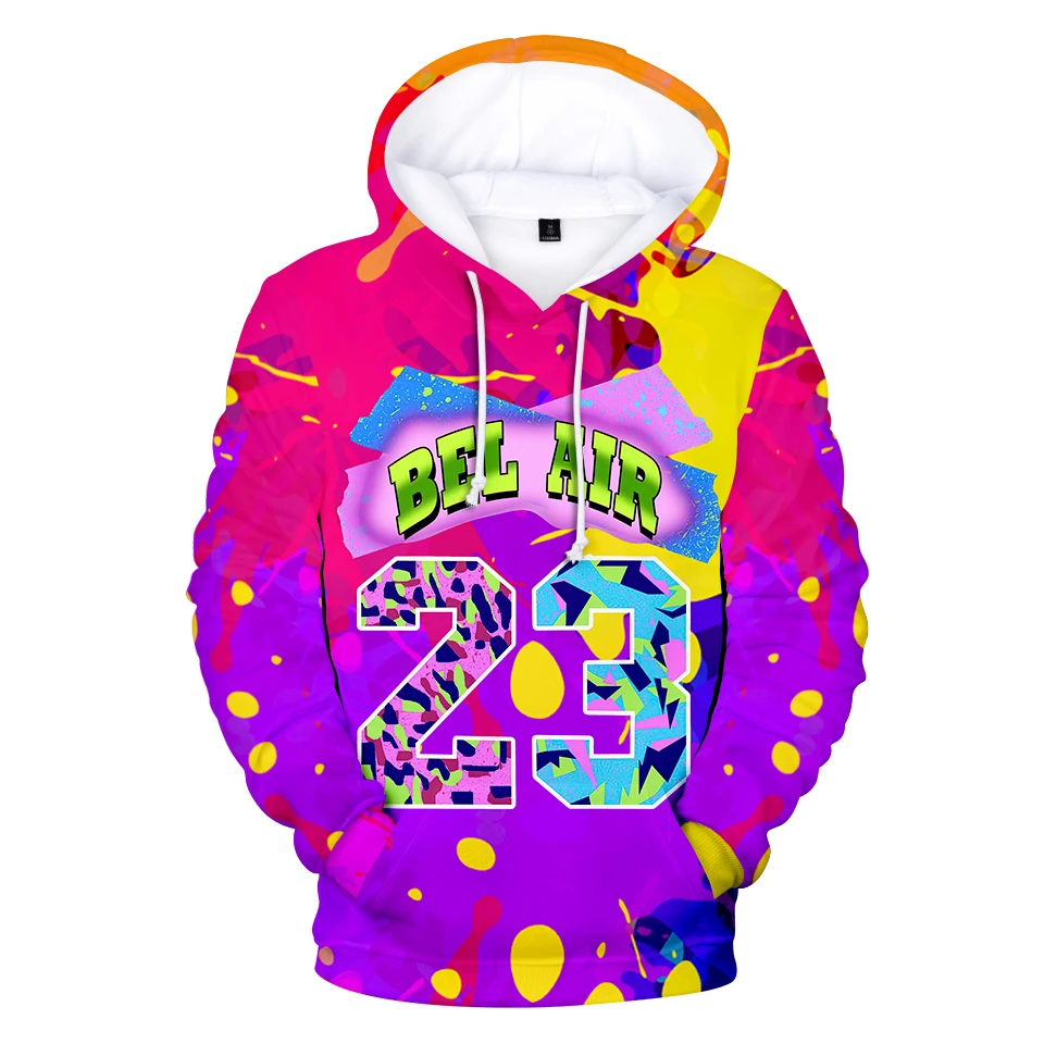 

Новинка 2021, осенняя Спортивная Повседневная Толстовка для мужчин и женщин с принтом свежего принца Bel-Air, модный уличный пуловер для подрост...