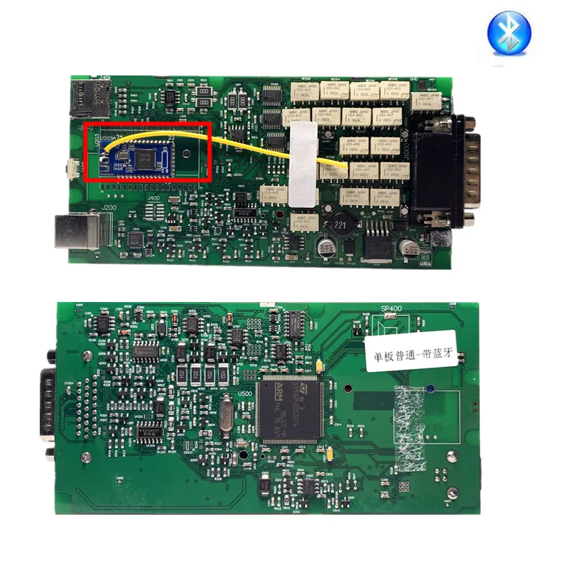 Зеленый одноплатный PCB vci TCS с bluetooth. R3/. R1 PRO Multidiag для автомобилей грузовиков диагностический инструмент - Цвет: TCS  bluetooth