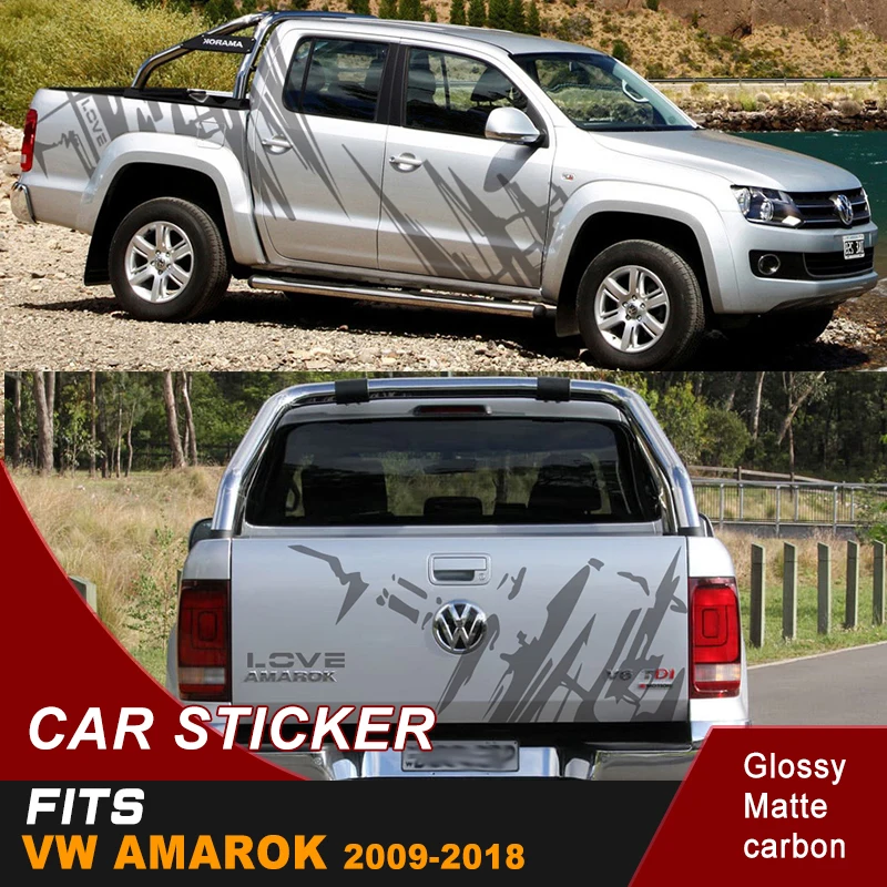 

3 pieces thorns sharp stone side body tail door graphic Vinyl cool car sticker fit for vw amarok 2009-2018