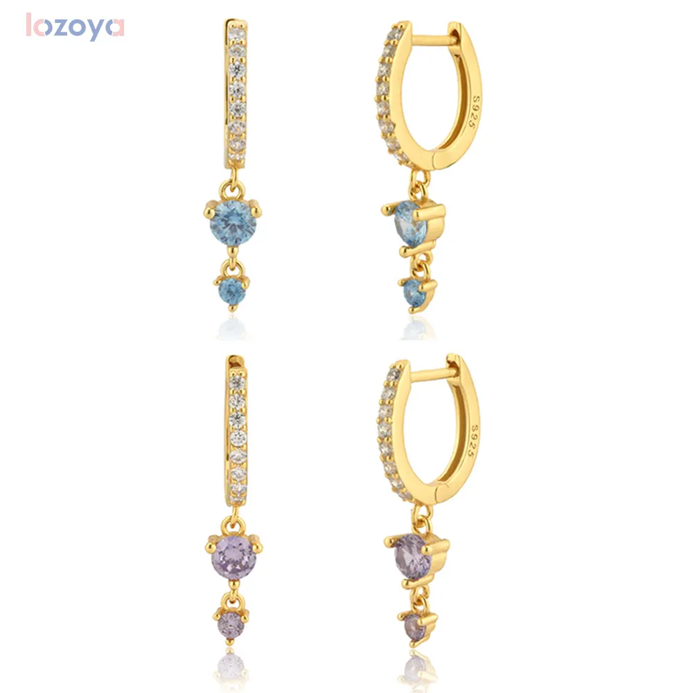 

Женские серьги-подвески Lozoya, серебряные, золотые, с цирконом, 200