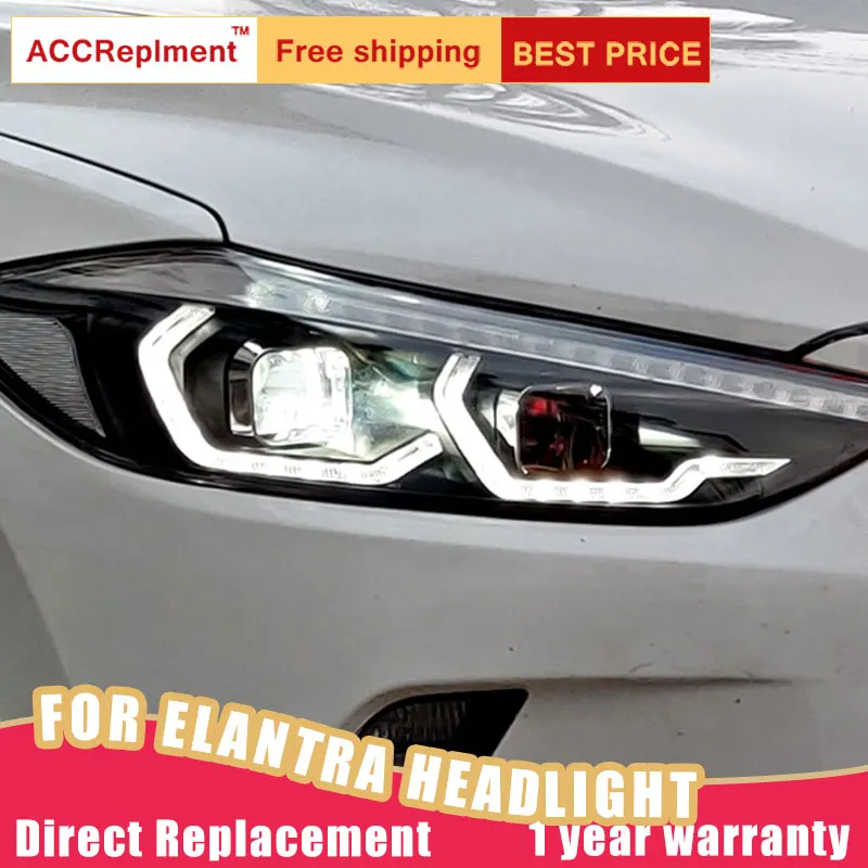 2 шт. светодиодный ные фары для Hyundai Elantra 2017 2018 Автомобильные ангельские глазки
