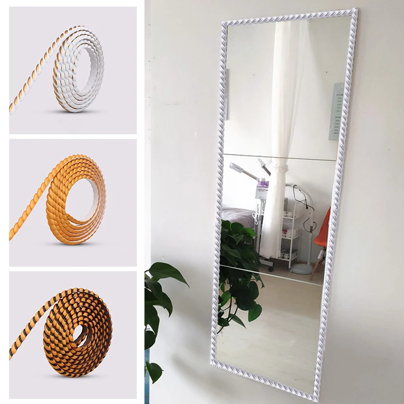 

PVC Flexible Bendable Strips Rope Panel Moulding Door Mirror Frame Trim Home Decor For Livingroom Mirror Edge Banding Ribbo