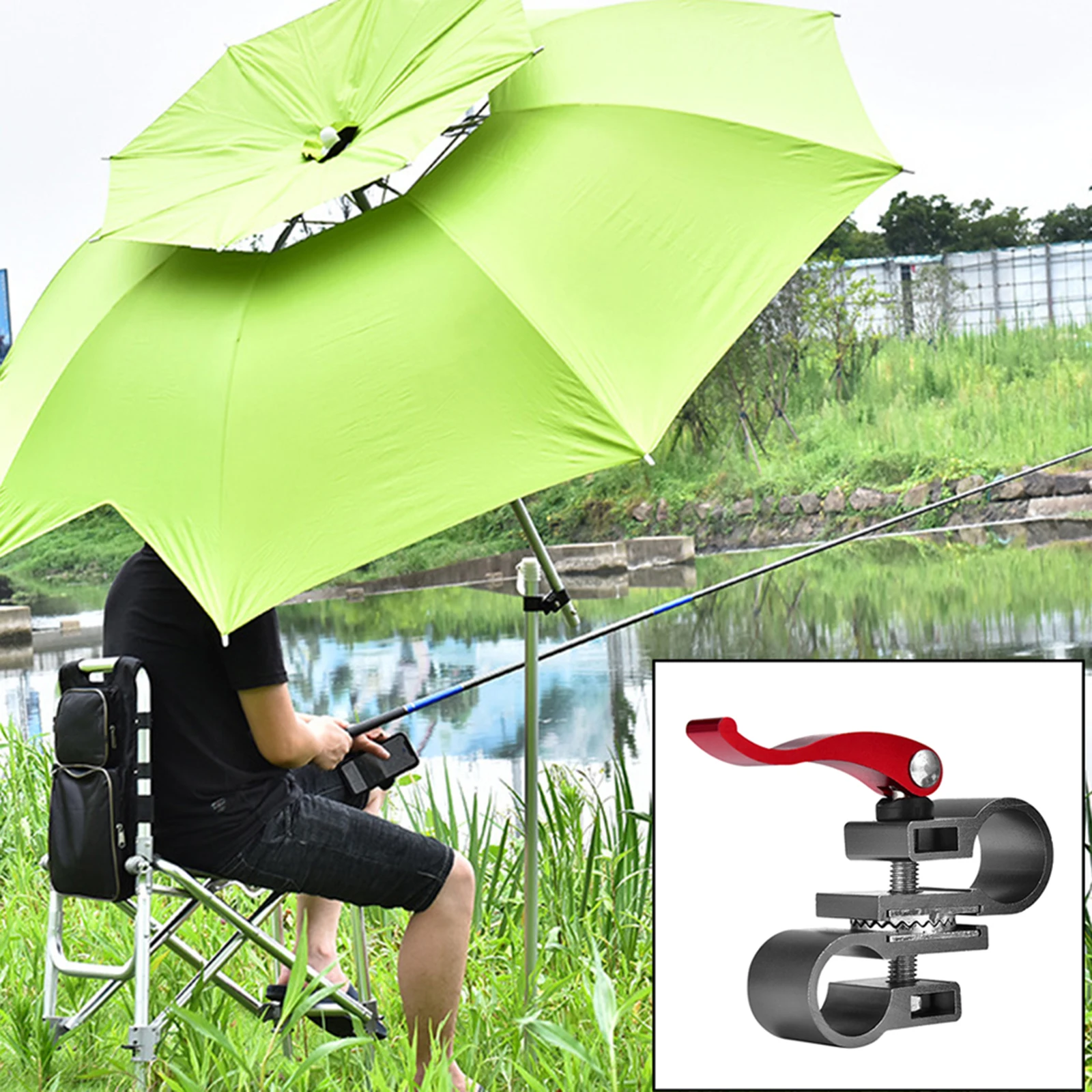 Umbrella Stand Bench Holder Clamp Clip Beach Fishing Mount Chair | Tools