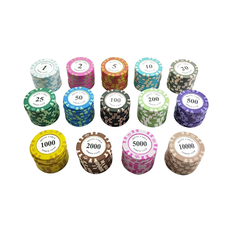 50 шт./компл. набор глиняных фишек для покера 14 цветов номинальное значение монеты
