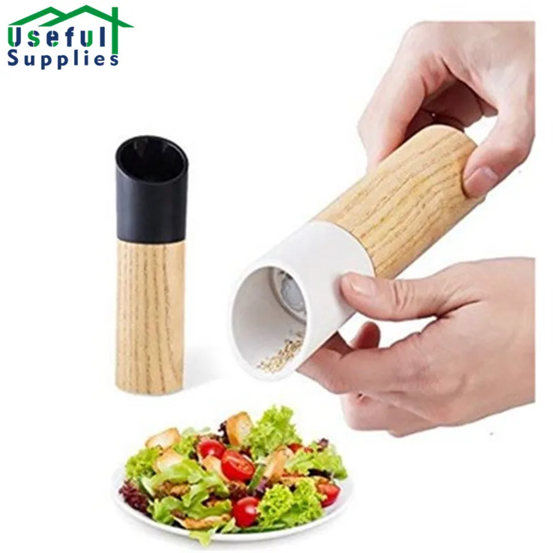 

Мельница для черного перца, деревянная ручная креативная мельница для перца, измельчитель для перца, бутылка, кухонные банки для приправ, бы...