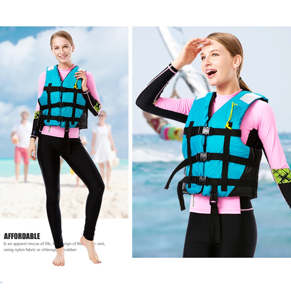 Спасательный жилет для взрослых со свистком универсальный из полиэстера