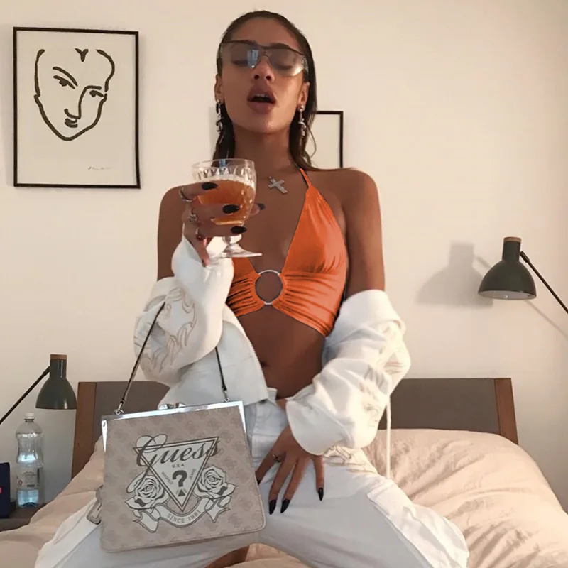 BOOFEENAA неоновый бюстгальтер без косточек женский укороченный топ праздничная