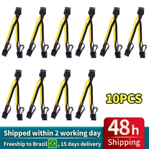 10 шт.лот XT-XINTE PCI-E PCIE 8p Женский на 2 порта двойной 8pin 6 + 2 p Мужской Графический видеокарта Кабель питания Шнур 18AWG провод