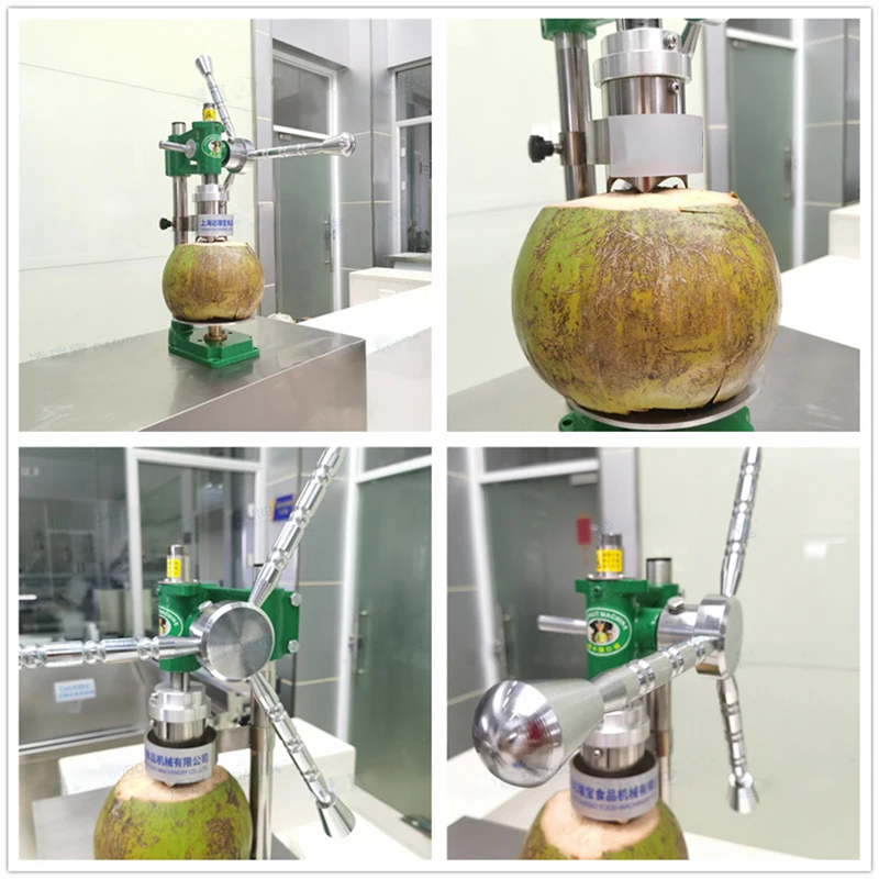 

Coconut green open hole open lid opener can be used with peeler Small desktop coconut opener Stainless steel coconut opener