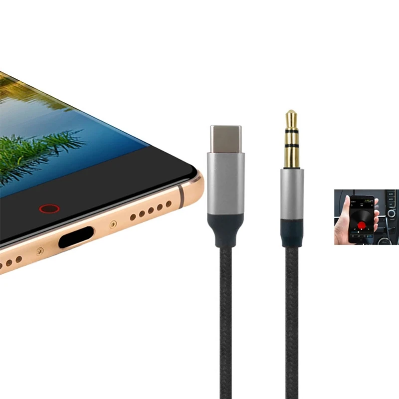 

Headphone Jack USB Type-C to 3.5MM Adapter Braided Nylon Cable DAC Adapter