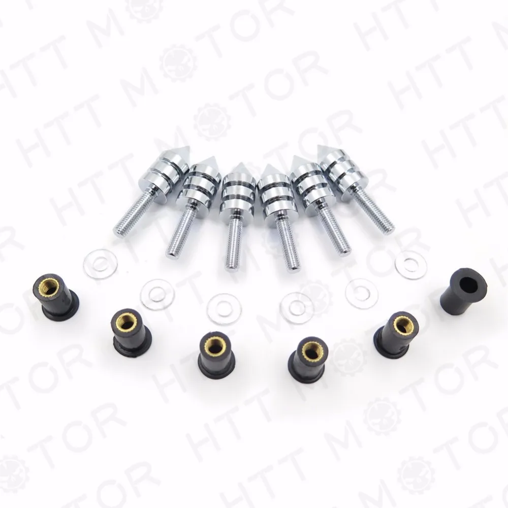 Запчасти для мотоциклов комплект хромированных болтов с шипами лобового стекла