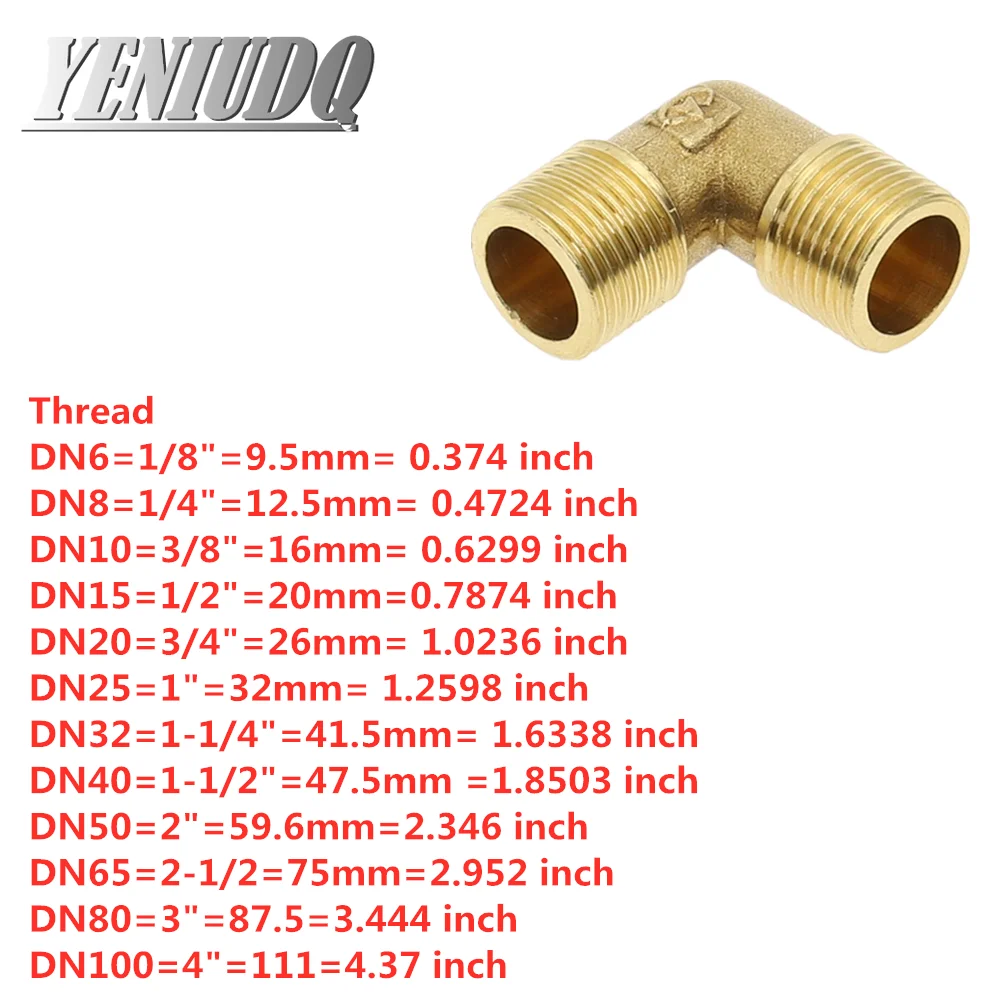 1/8" 1/4" 3/8" 1/2" 3/4" 1" Female x Male Thread 90 Deg Brass Elbow Pipe Fitting Connector Coupler For Water Fuel Copper adapter images - 6