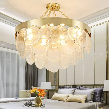 

Post Modern Luxury Dining Room Deco Lamparas Straight Gold Led Pendant Lights Glass Sheet Lustre Hanging Lamp Lighting Fixtures