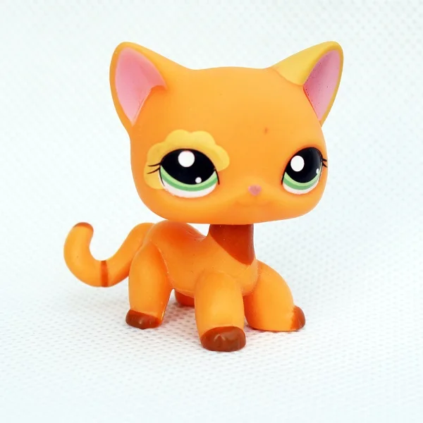 1643 pet shop lps лпс пет шоп игрушки кошка немного короткие волосы стоял серый#5#391 черный#336 старые оригинальные игрушки котенок детей Рождество подарок коллекция - Цвет: 1643