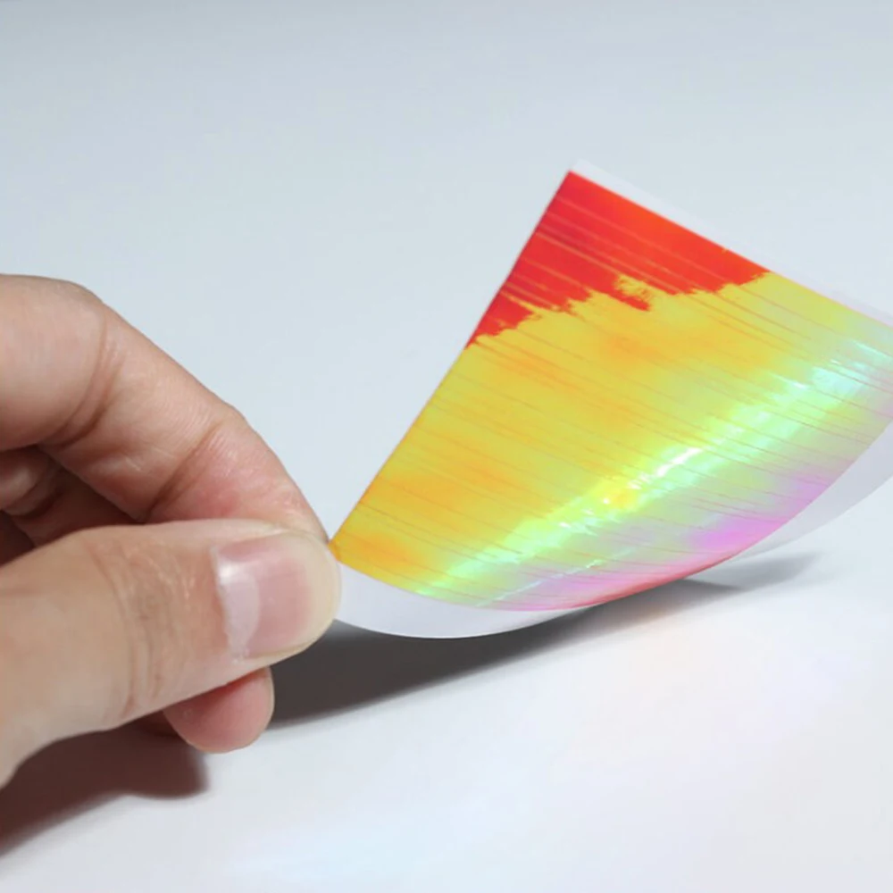 6 листов Голографическая фольга на ногти ультра тонкие лазерные линии 3D наклейки