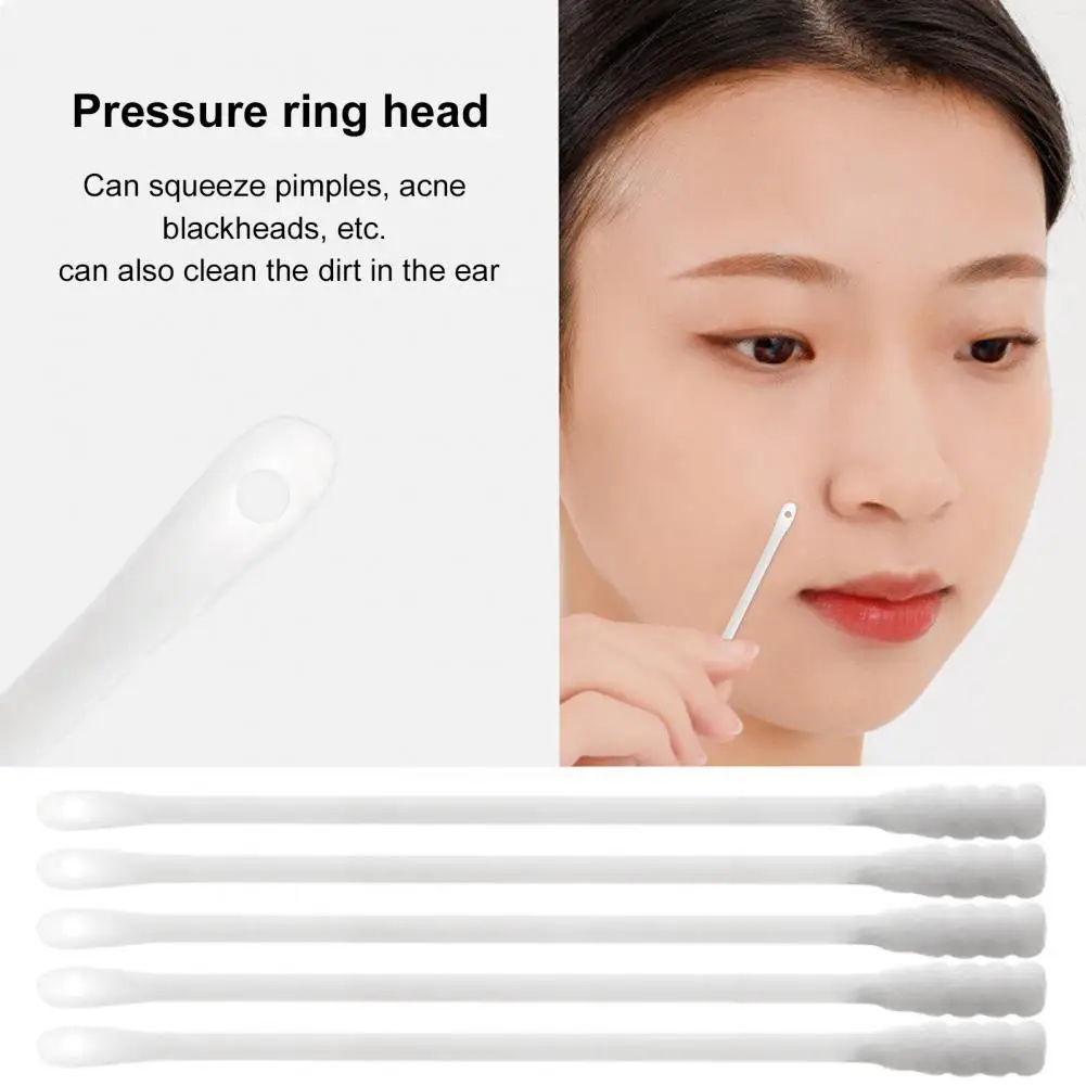 

50Pcs Cotton Swab Professional Moderate Hardness ABS Disposable Blackhead Cotton Swab for School