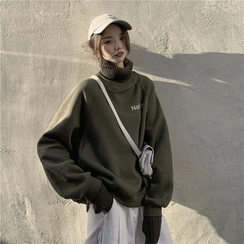 

New Hoody Womens Tracksuits Hooded Sweatshirts 2021 Autumn Winter Fleece Oversize Hoodies Solid Jackets Sweatshirt Women Fleeces