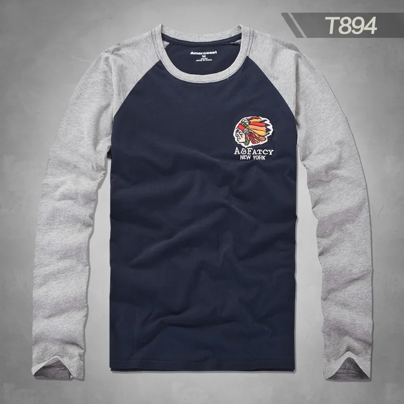T894 Navy Blue Футболка с круглым воротником, футболка из чистого хлопка, спортивный костюм из чистого хлопка, повседневные мужские модные футболки, подарок на день отцов - Цвет: T894 Navy Blue