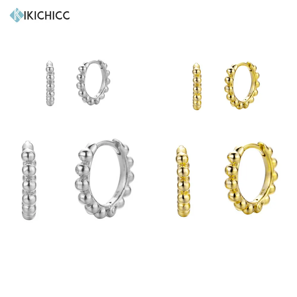 Серьги гвоздики Kikichicc из стерлингового серебра 925 пробы с маленькими круглыми