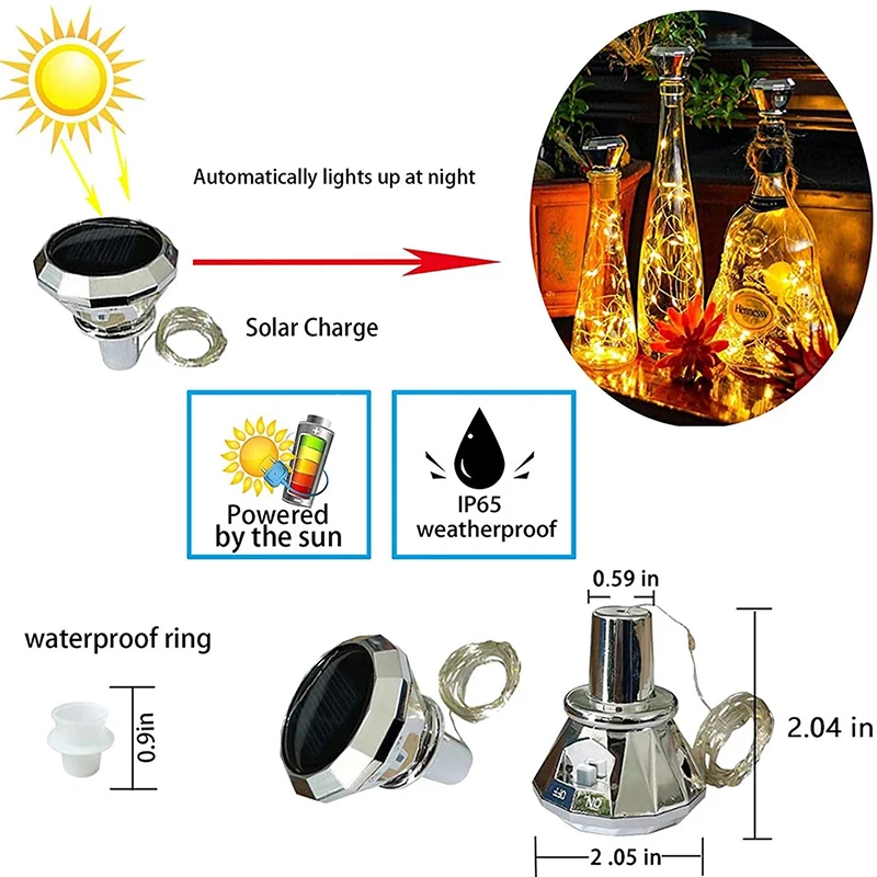 Светильник на солнечной батарее 2 м 20 светодиодов|Осветительные гирлянды| |