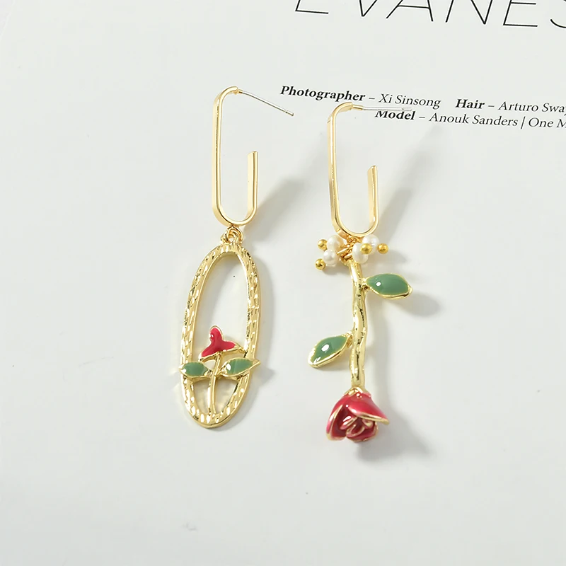 Позолоченные 14K простые геометрические открытые u образные с висячими